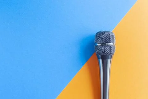 Micro close up top view sing vocal Stock Photos