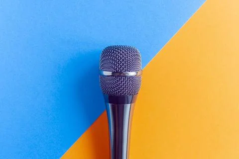 Micro close up top view sing vocal Stock Photos