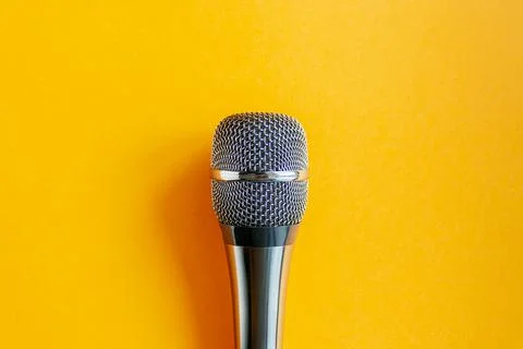 Micro close up top view sing vocal Stock Photos
