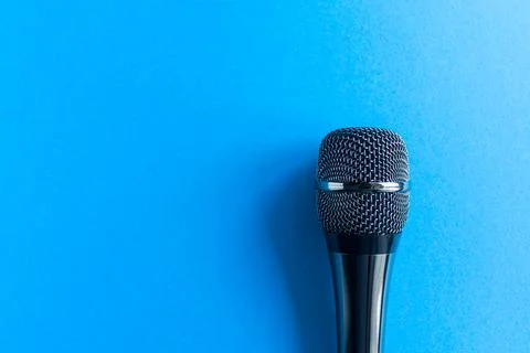 Micro close up top view sing vocal Stock Photos