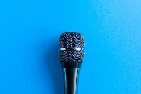 Micro close up top view sing vocal Stock Photos