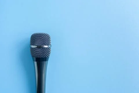 Micro close up top view sing vocal Stock Photos