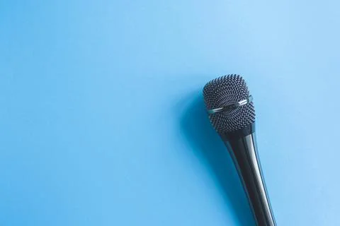 Micro close up top view sing vocal Stock Photos