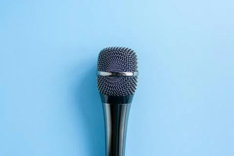 Micro close up top view sing vocal Stock Photos