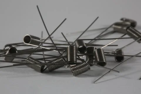 Micro coils for electronic cigarette 库存照片