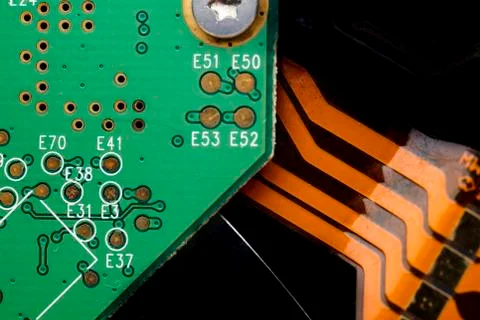 Micro computer chip. Close up, macro photography. Stock Photos