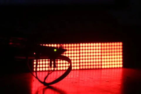 Micro controller is controlling an electronic component on the background Stock Photos