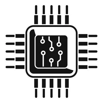 Micro cpu icon simple vector. Computer digital イラスト素材