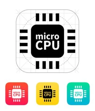 Micro CPU icon. Vector illustration Stock Illustration