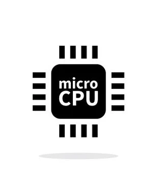 Micro CPU simple icon on white background Stock Illustration