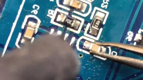 Micro Electronic Circuit Board Soldering and Repair Video Stock Footage 333900084