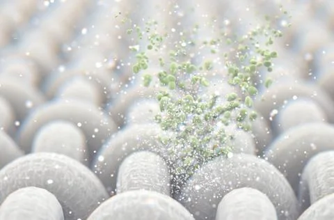 Micro Fabric Weave And Green Particles Stock Illustration