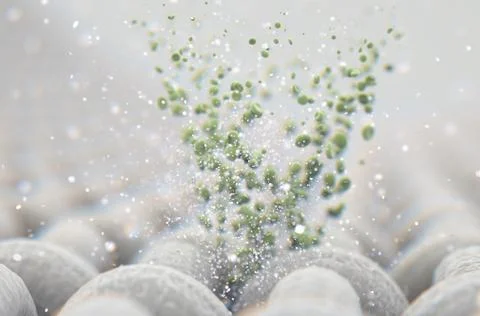 Micro Fabric Weave And Green Particles Stock Illustration
