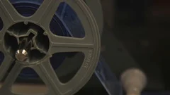 OLD MOVIE PROJECTOR REEL MICROFICHE MACH, Stock Video