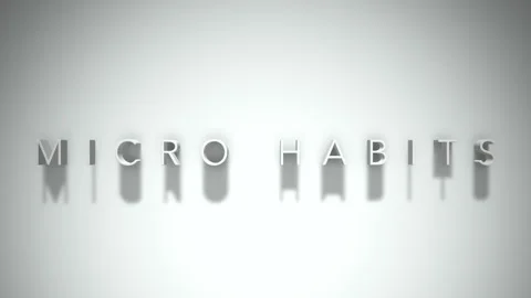 Micro habits 3D title animation with shadows on a white background Vídeo Stock 297857347