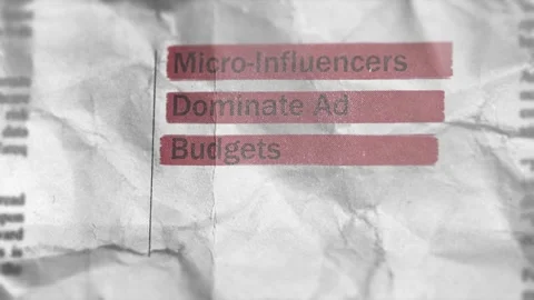 Micro-Influencers Dominate Ad Budgets Newspaper Style Headline Titles Stock Footage 321019335