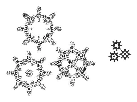 Micro Mechanics Recursion Composition of Micro Mechanics Items Stock Illustration