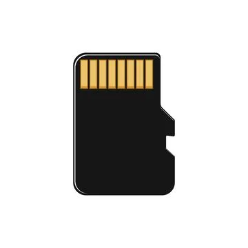 Micro memory card cartoon vector illustration Stock Illustration