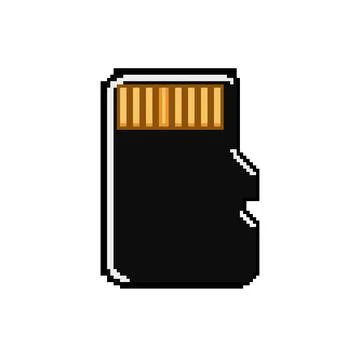 Micro memory card pixel art vector illustration 스톡 일러스트