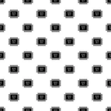 Micro microchip pattern vector seamless Illustrazione stock