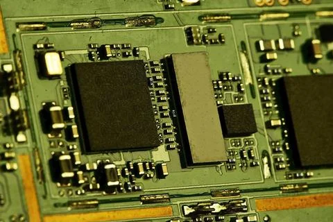 Micro-miniature technology for mounting unpackaged electronic components on t Stock Photos