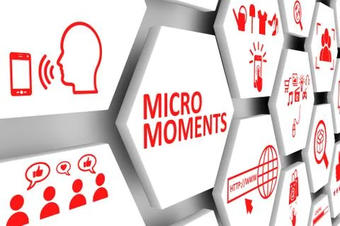 MICRO MOMENTS concept cell background 3d illustration Stock Illustration