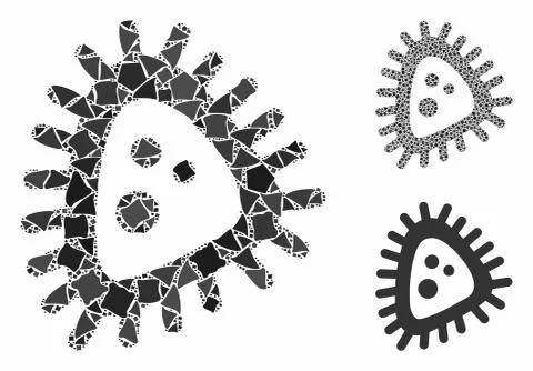 Micro parasite Composition Icon of Bumpy Pieces Stock Illustration