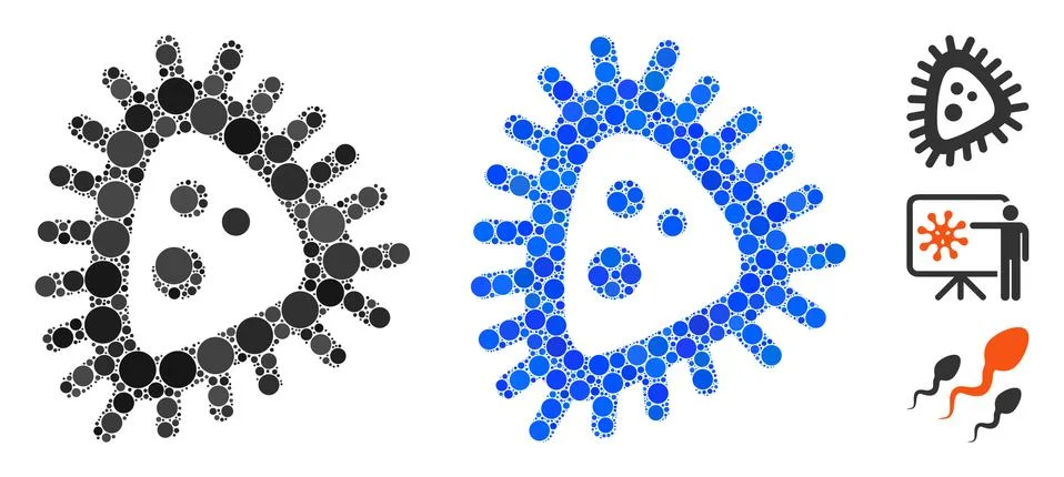 Micro Parasite Composition Icon of Circles Illustrazione stock