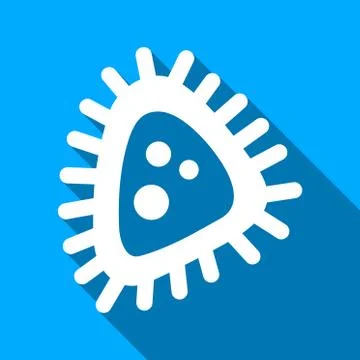 Micro Parasite Flat Long Shadow Square Icon Stock-Illustration