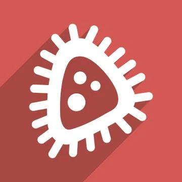 Micro Parasite Flat Longshadow Square Icon Illustrazione stock