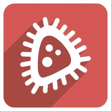 Micro Parasite Flat Rounded Square Icon with Long Shadow イラスト素材