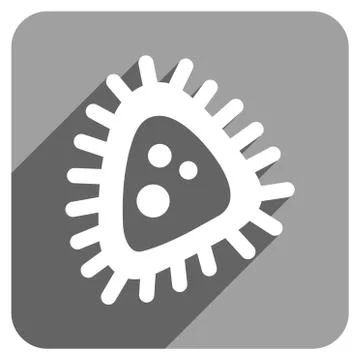Micro Parasite Flat Square Icon with Long Shadow Illustration