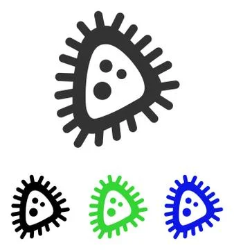 Micro Parasite Flat Vector Icon Stock Illustration