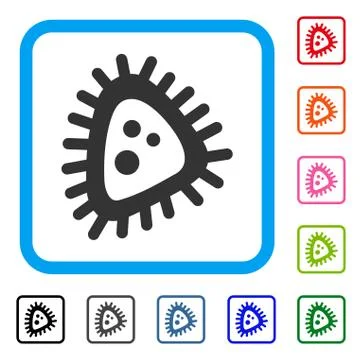 Micro Parasite Framed Icon Stock Illustration