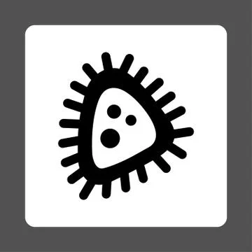 Micro Parasite Rounded Square Button Stock Illustration