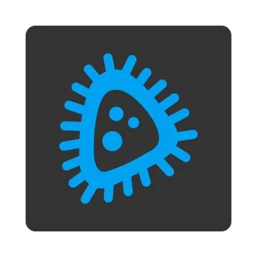 Micro Parasite Rounded Square Button Stock Illustration