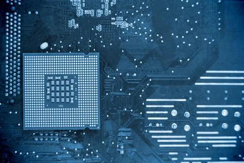 Micro parts in computer chip Illustrazione stock