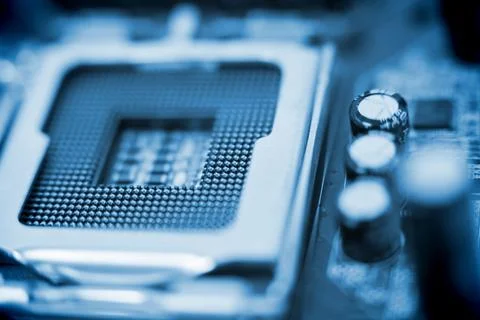 Micro parts of computer chip Stock-Fotos