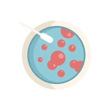 Micro petri dish icon flat vector. Health cell Illustrazione stock