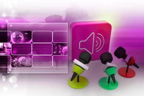 Micro phone with rss sign Stock Illustration