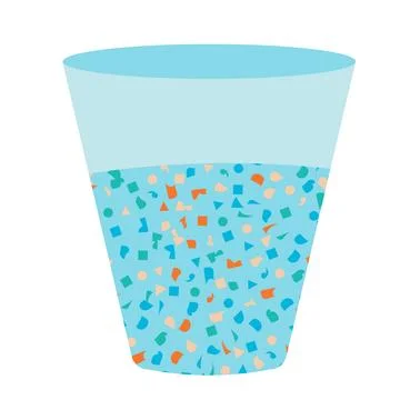 Micro plastic pollution concept. Microplastic in water. Environmental pollu.. Stock Illustration
