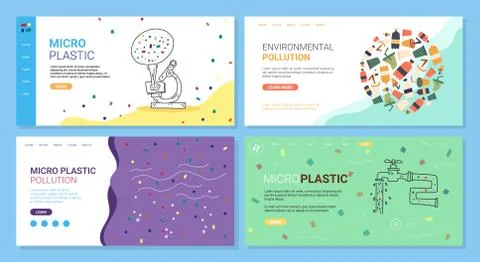 Micro plastic pollution, environmental pollution Stock Illustration