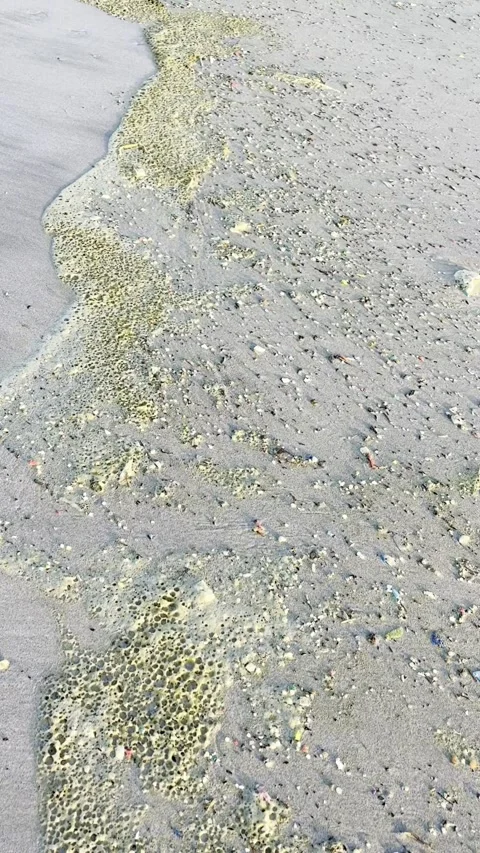 Micro Plastics on a beach Stock Footage 332216588