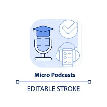 Micro podcasts light blue concept icon Stock Illustration