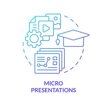 Micro presentations blue gradient concept icon Stock Illustration