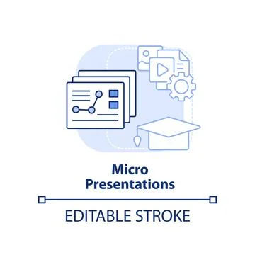 Micro presentations light blue concept icon Stock Illustration