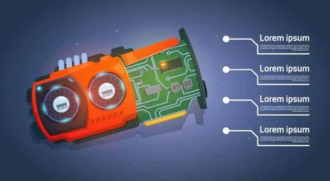 Micro Processor Computer Chip Motherboard System Banner With Copy Space イラスト素材