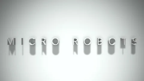 Micro robots 3D title animation white text on a white background Stock Footage 298897853
