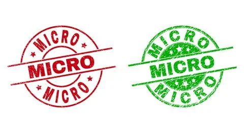 MICRO Round Seals with Corroded Texture Stock Illustration