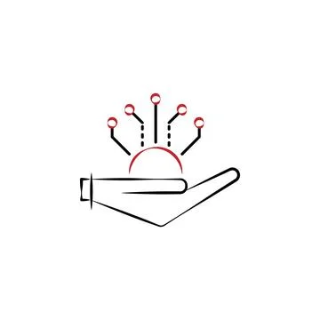 Micro scheme in hand 2 colored hand drawn icon. Electronics colored element Stock Illustration